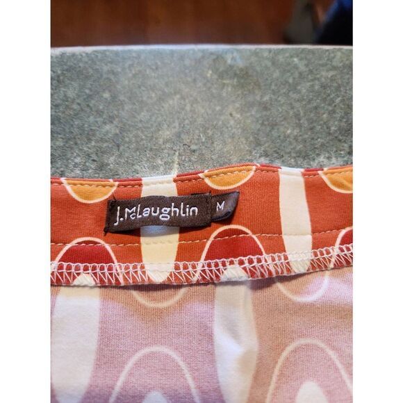 J Mclaughlin Womens Catalina Cloth Emma orange,red&white retro print Dress sz - Picture 2 of 3